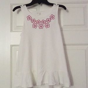 GapKids White Tank Top w/ Pink Flowers